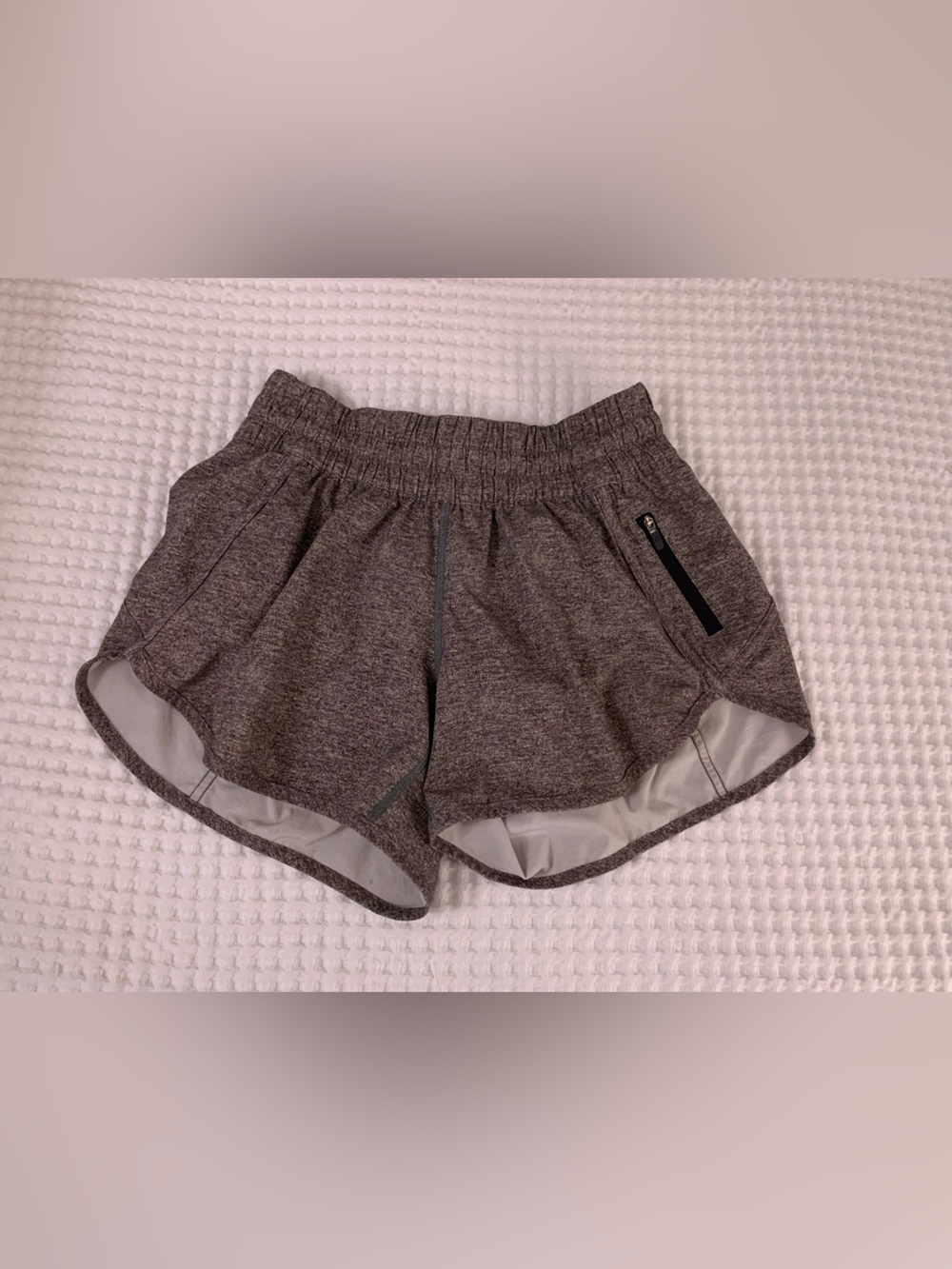lululemon athletica Heathered Gray Lined Tracker Athletic Shorts Size 6